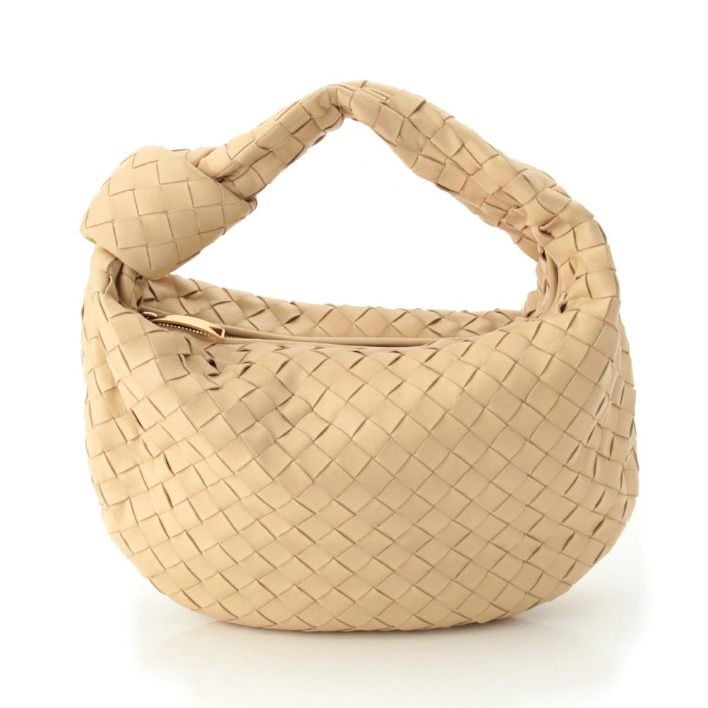 Bottega Veneta Intrecciato Teen Jodie Shoulder Handbag Beige Cream
